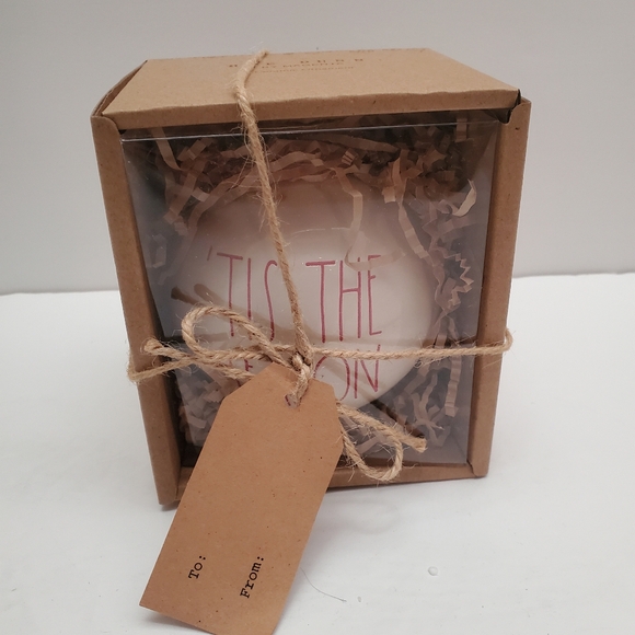 Rae Dunn Ceramic Christmas Ornaments HOLLY JOLLY, TIS THE SEASON, JINGLE BELLS - Picture 3 of 5